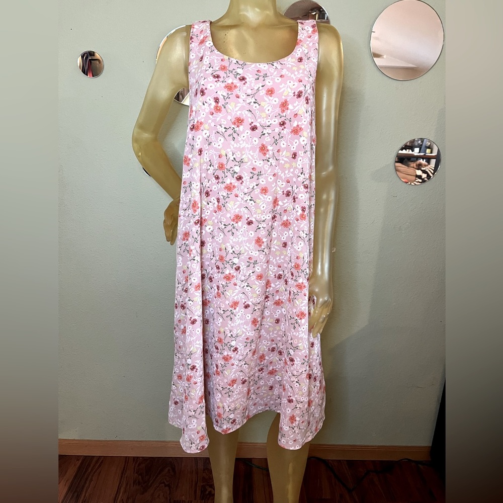 Women’s Spring Floral Midi Shift Dress, Size XL